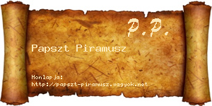 Papszt Piramusz névjegykártya